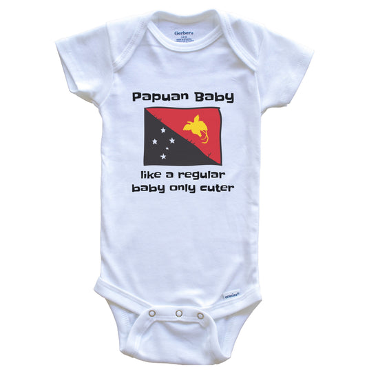 Papuan Baby Like A Regular Baby Only Cuter Funny Papua New Guinea Flag Baby Bodysuit