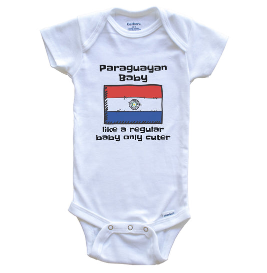 Paraguayan Baby Like A Regular Baby Only Cuter Funny Paraguay Flag Baby Bodysuit