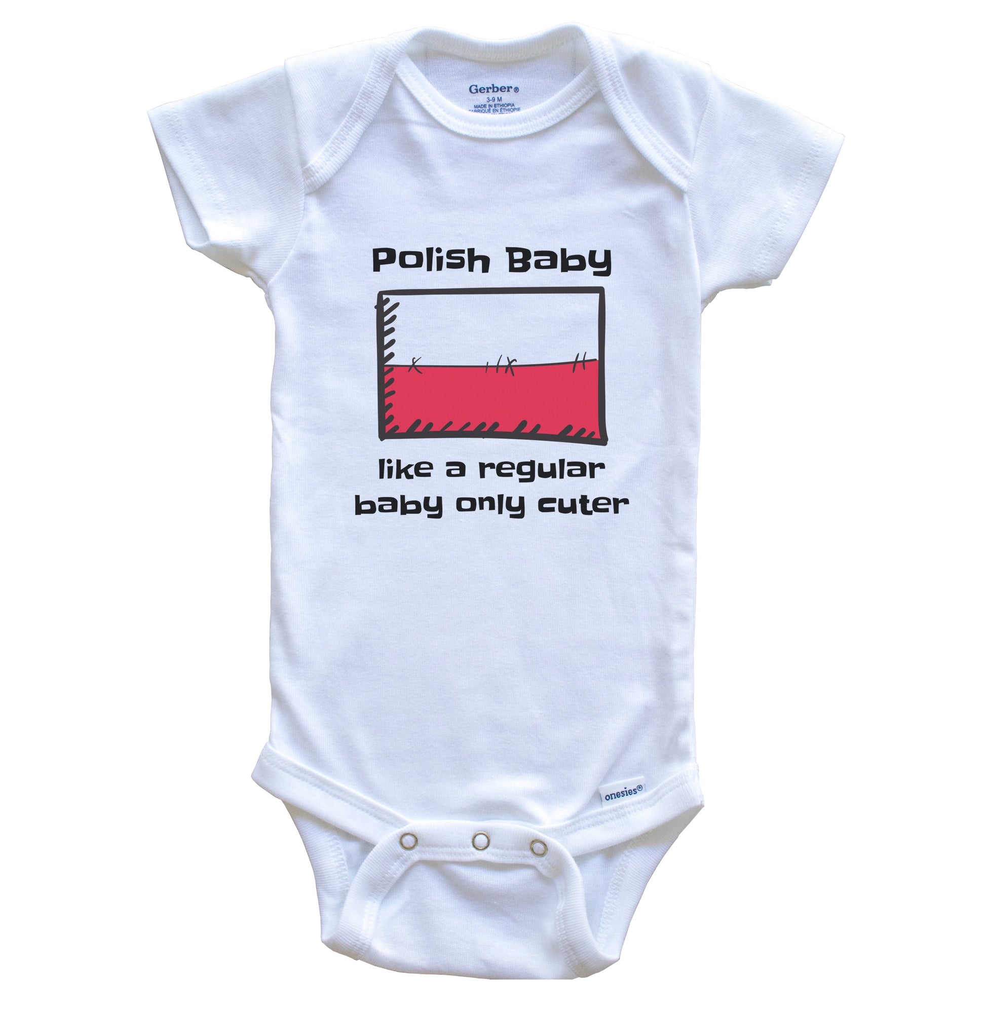 Polish Baby Like A Regular Baby Only Cuter Funny Poland Flag Baby Bodysuit