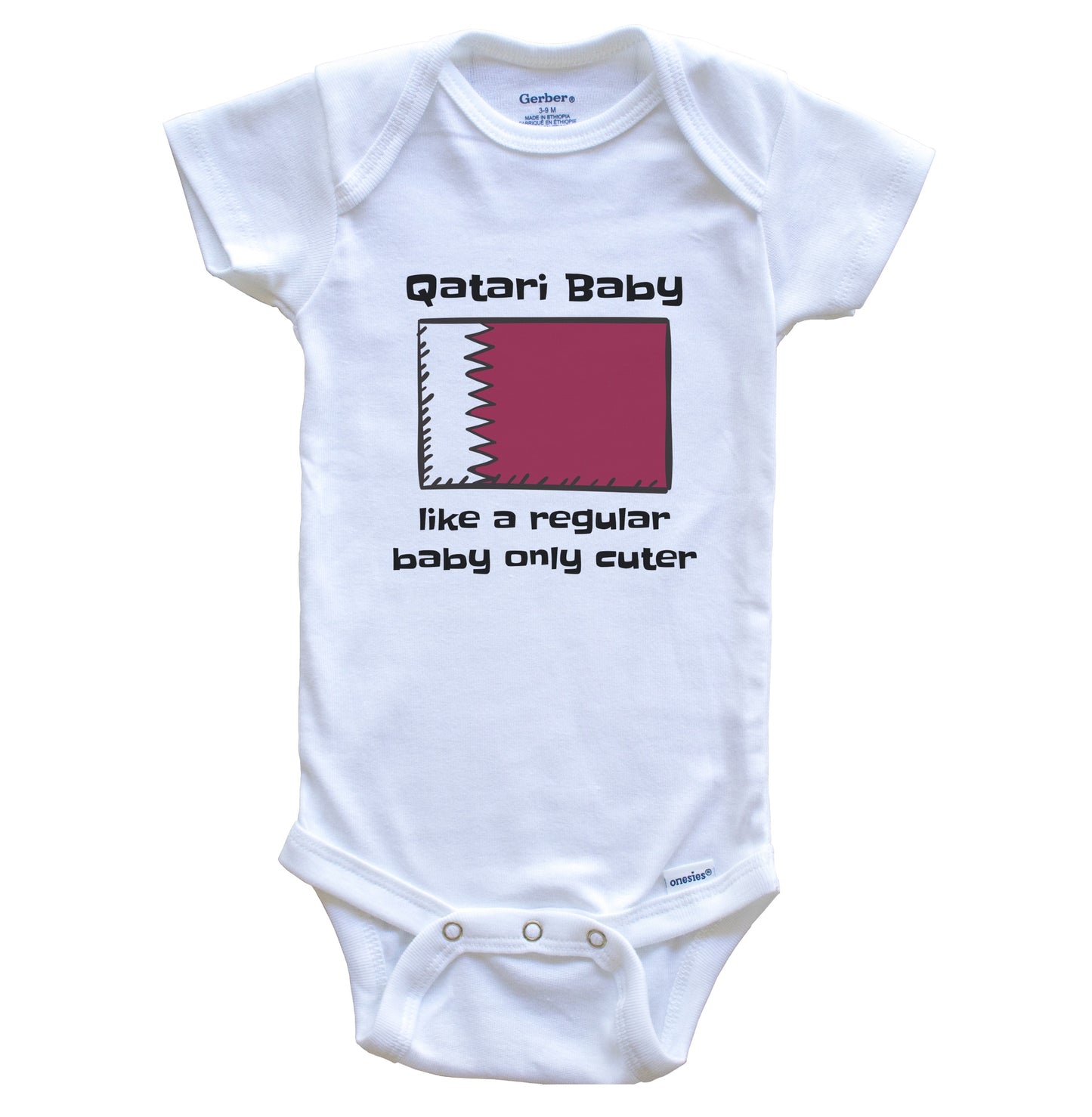 Qatari Baby Like A Regular Baby Only Cuter Funny Qatar Flag Baby Bodysuit