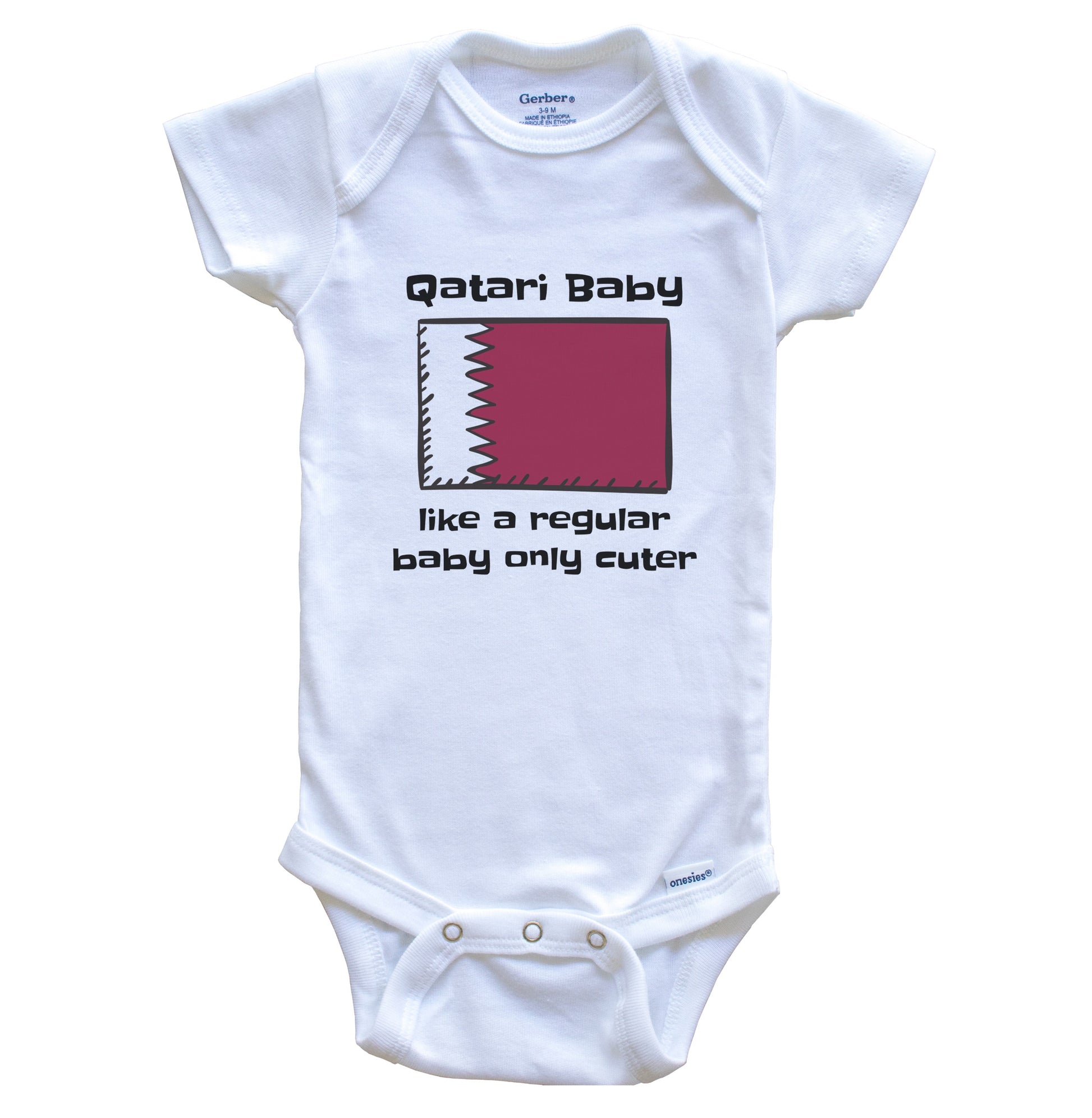 Qatari Baby Like A Regular Baby Only Cuter Funny Qatar Flag Baby Bodysuit