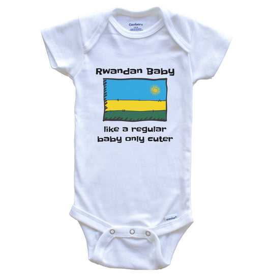 Rwandan Baby Like A Regular Baby Only Cuter Funny Rwanda Flag Baby Bodysuit
