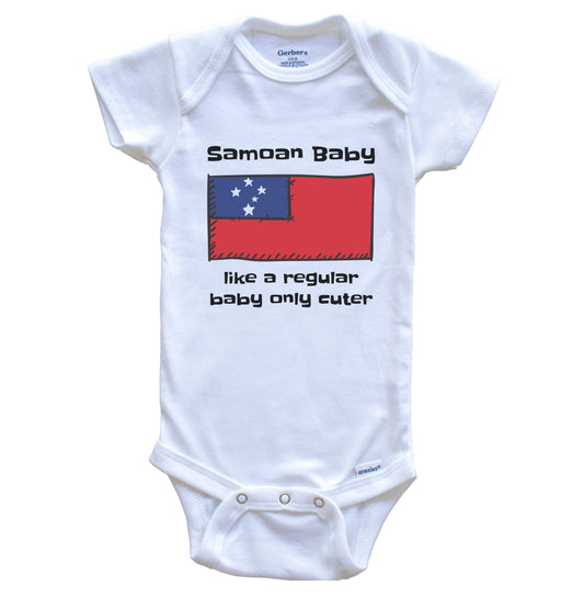 Samoan Baby Like A Regular Baby Only Cuter Funny Samoa Flag Baby Bodysuit