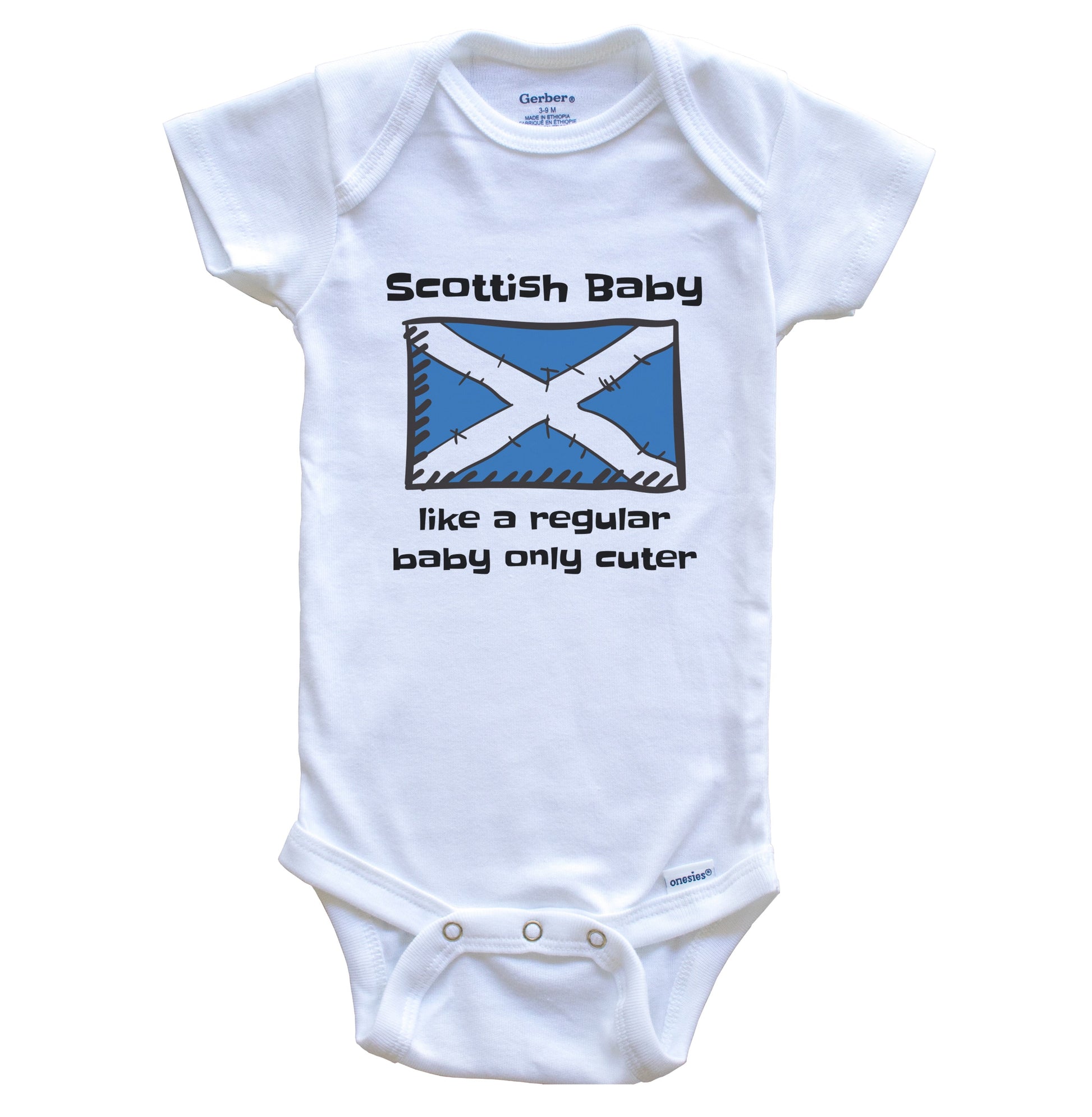 Scottish Baby Like A Regular Baby Only Cuter Funny Scotland Flag Baby Bodysuit