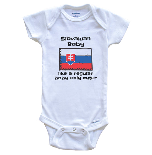 Slovakian Baby Like A Regular Baby Only Cuter Funny Slovakia Flag Baby Bodysuit