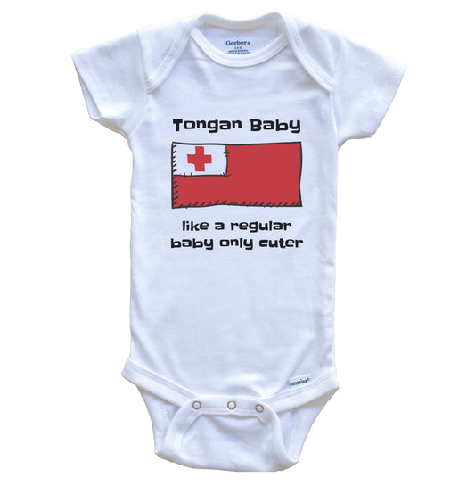 Tongan Baby Like A Regular Baby Only Cuter Funny Tonga Flag Baby Bodysuit