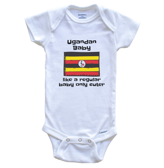Ugandan Baby Like A Regular Baby Only Cuter Funny Uganda Flag Baby Bodysuit