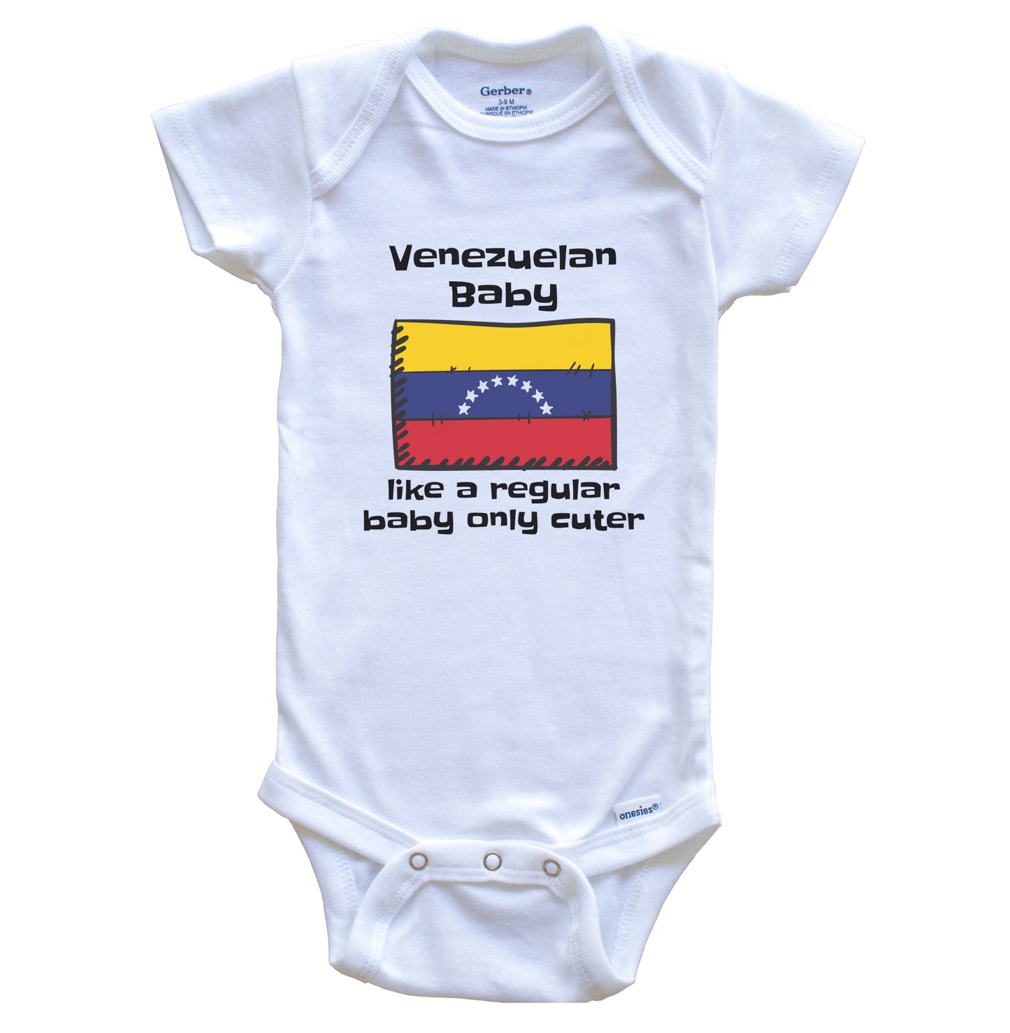 Venezuelan Baby Like A Regular Baby Only Cuter Funny Venezuela Flag Baby Bodysuit