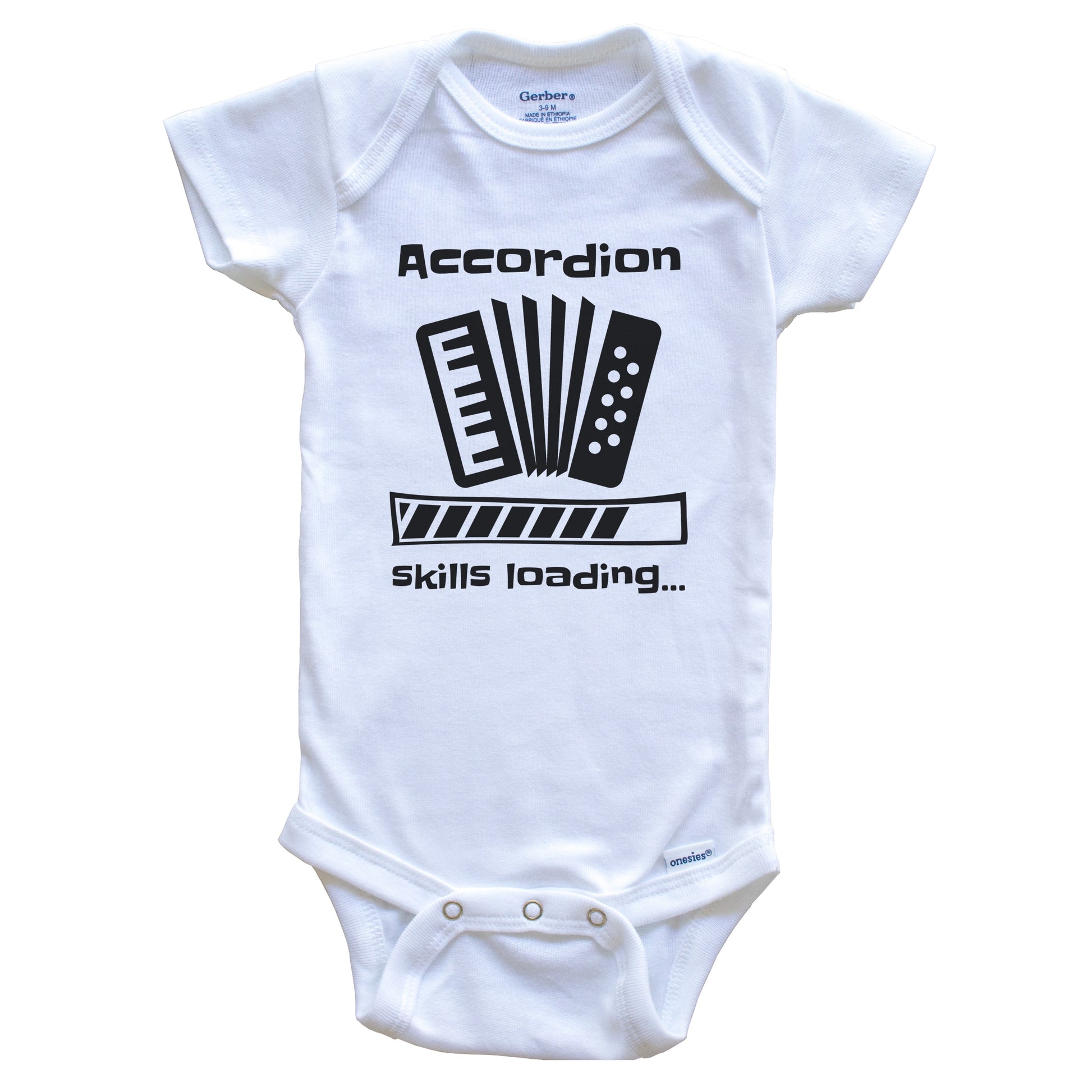 Accordion Skills Loading Funny Accordionist Baby Bodysuit