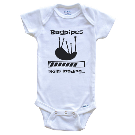 Bagpipes Skills Loading Funny Bagpiper Baby Bodysuit