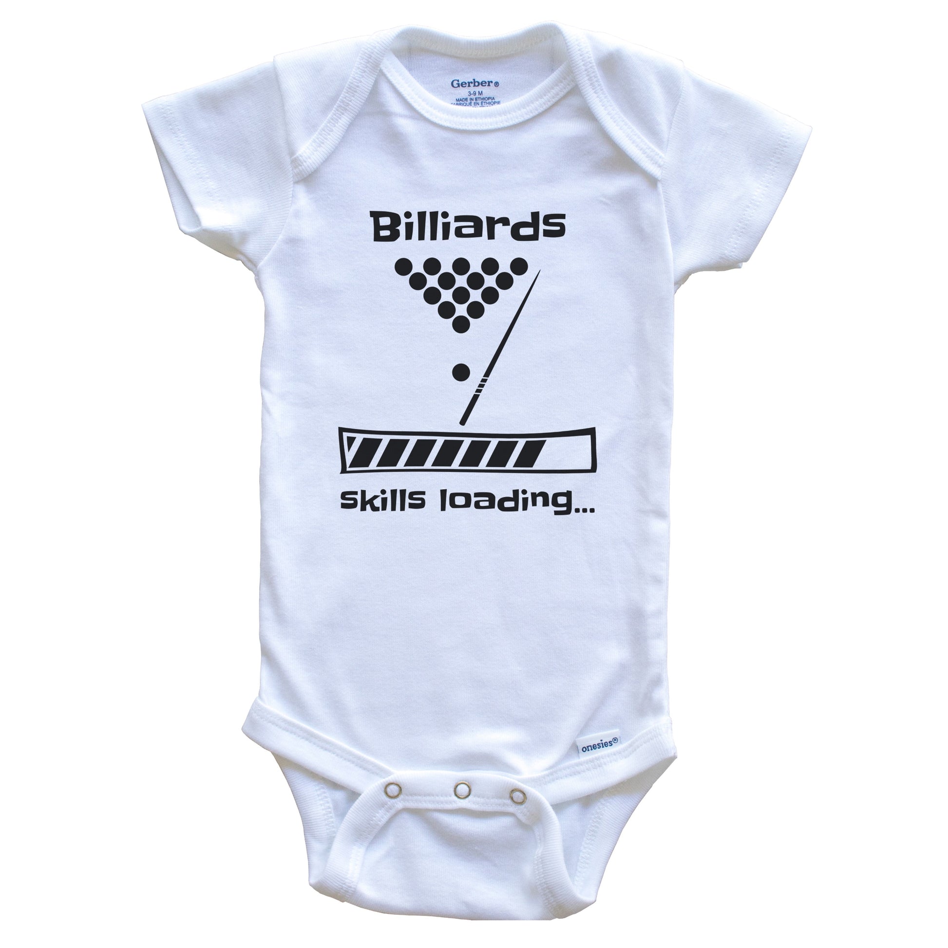 Billiards Skills Loading Funny Billiards Player Baby Bodysuit