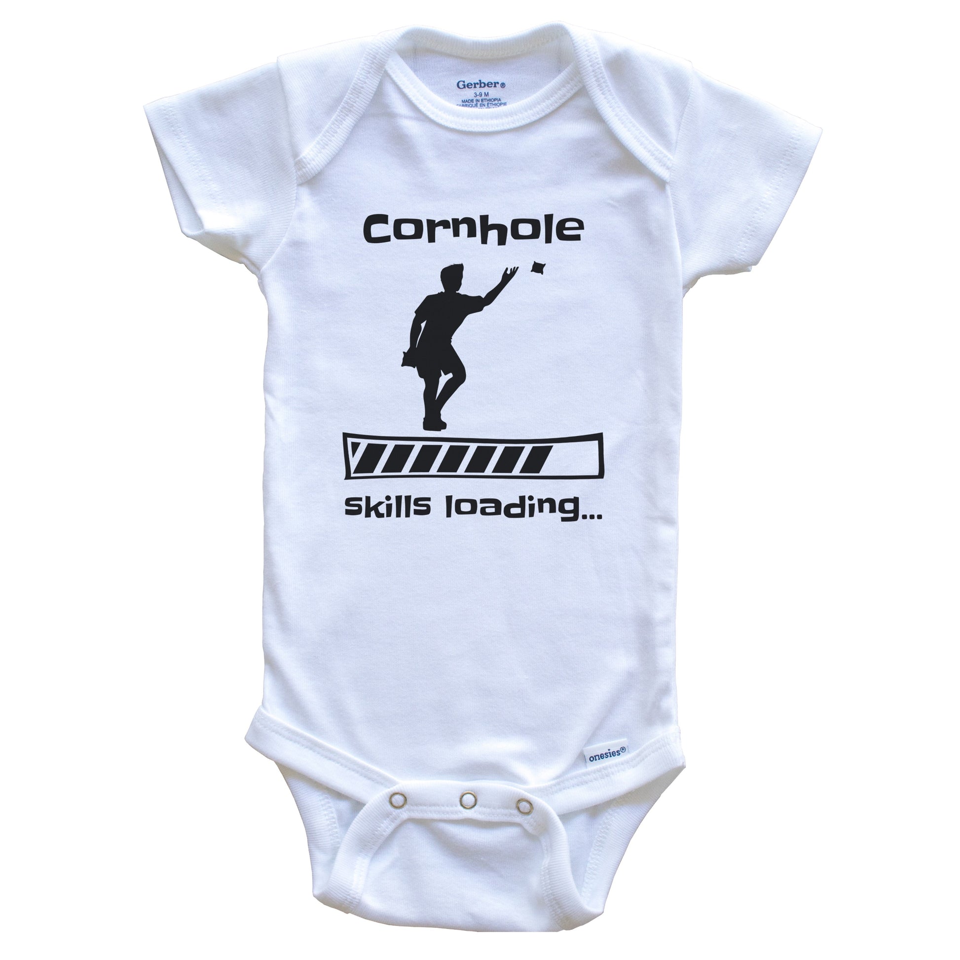 Cornhole Skills Loading Funny Cornhole Player Baby Bodysuit