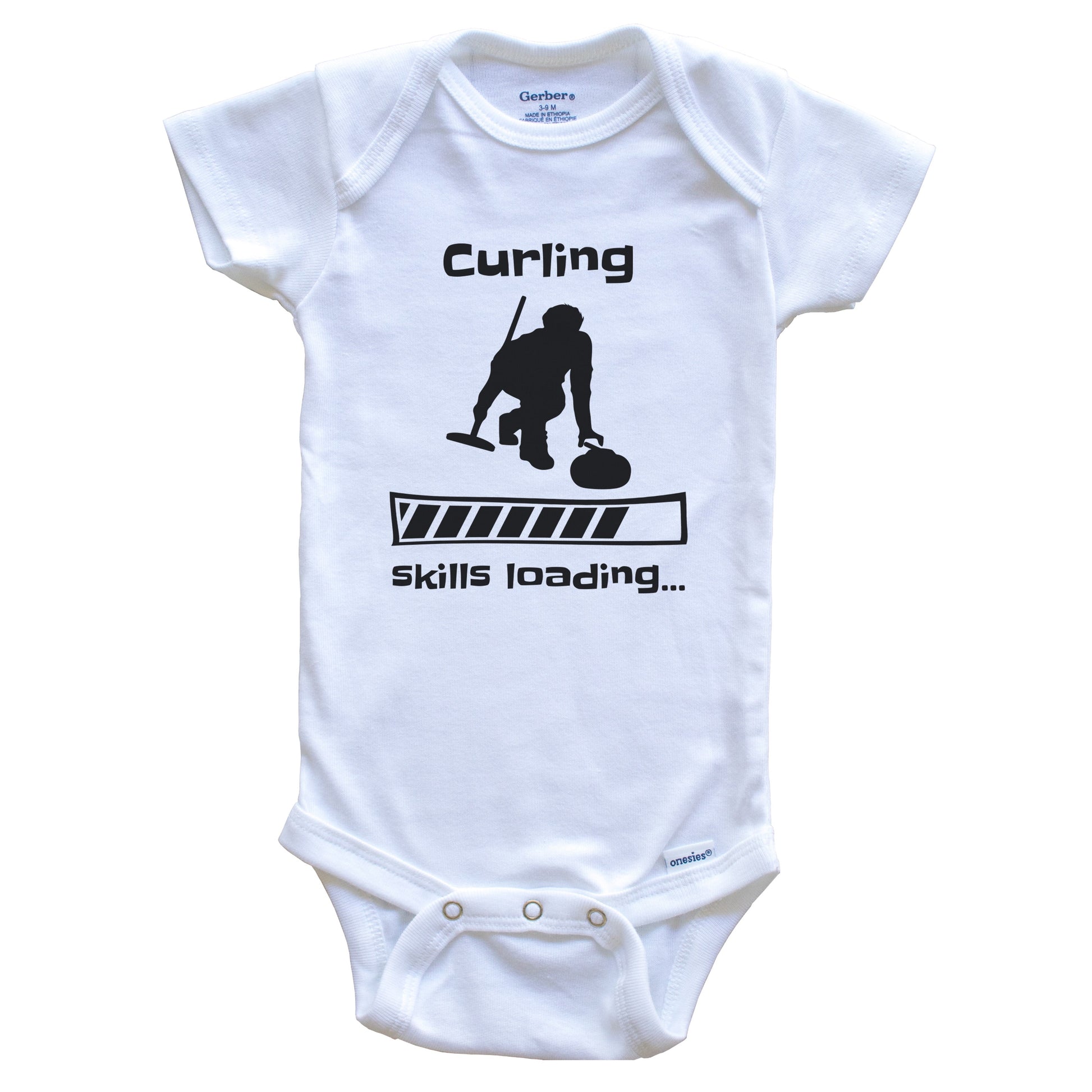 Curling Skills Loading Funny Curler Baby Bodysuit