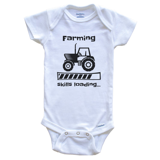 Farming Skills Loading Funny Farmer Baby Bodysuit
