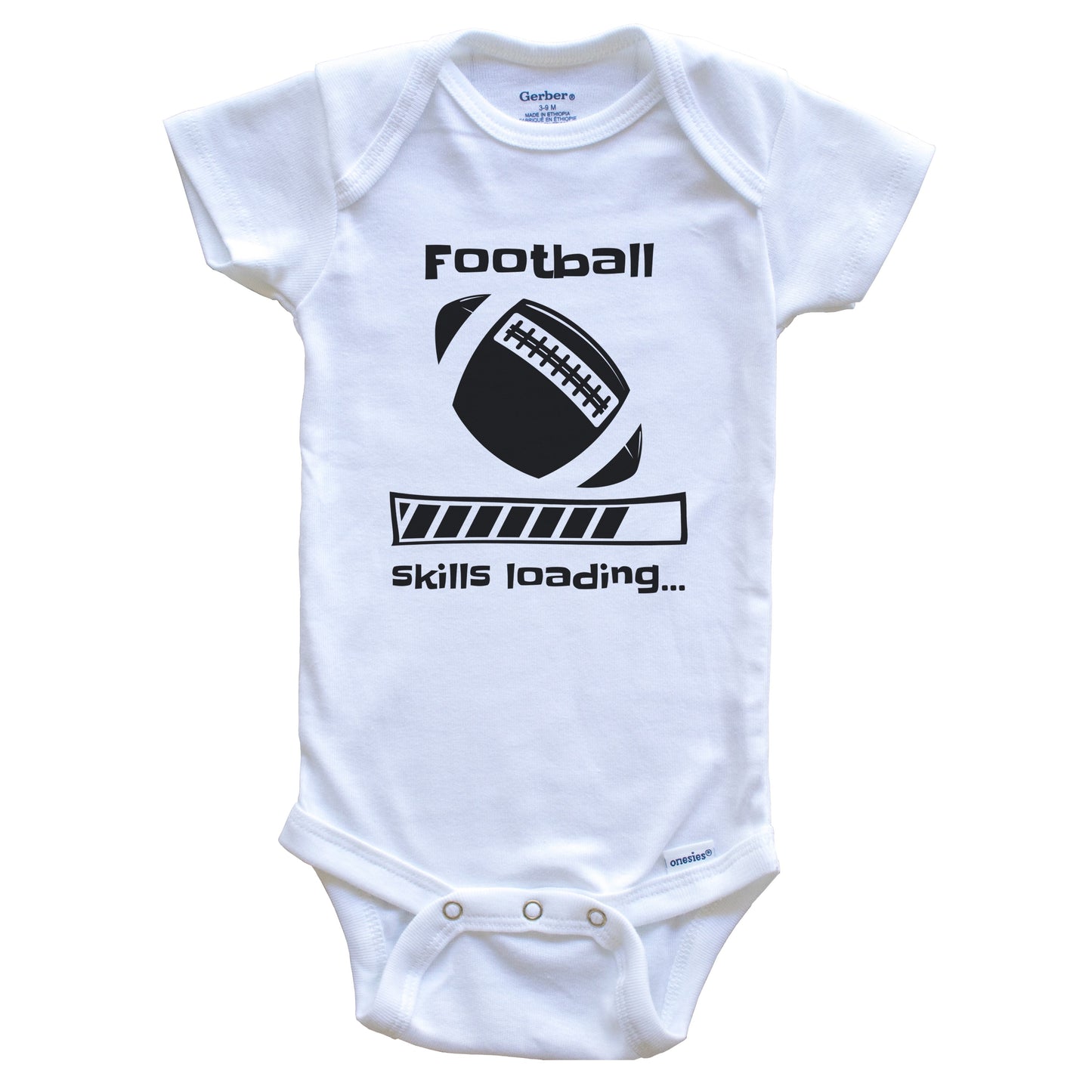 Football Skills Loading Funny Football Player Baby Bodysuit