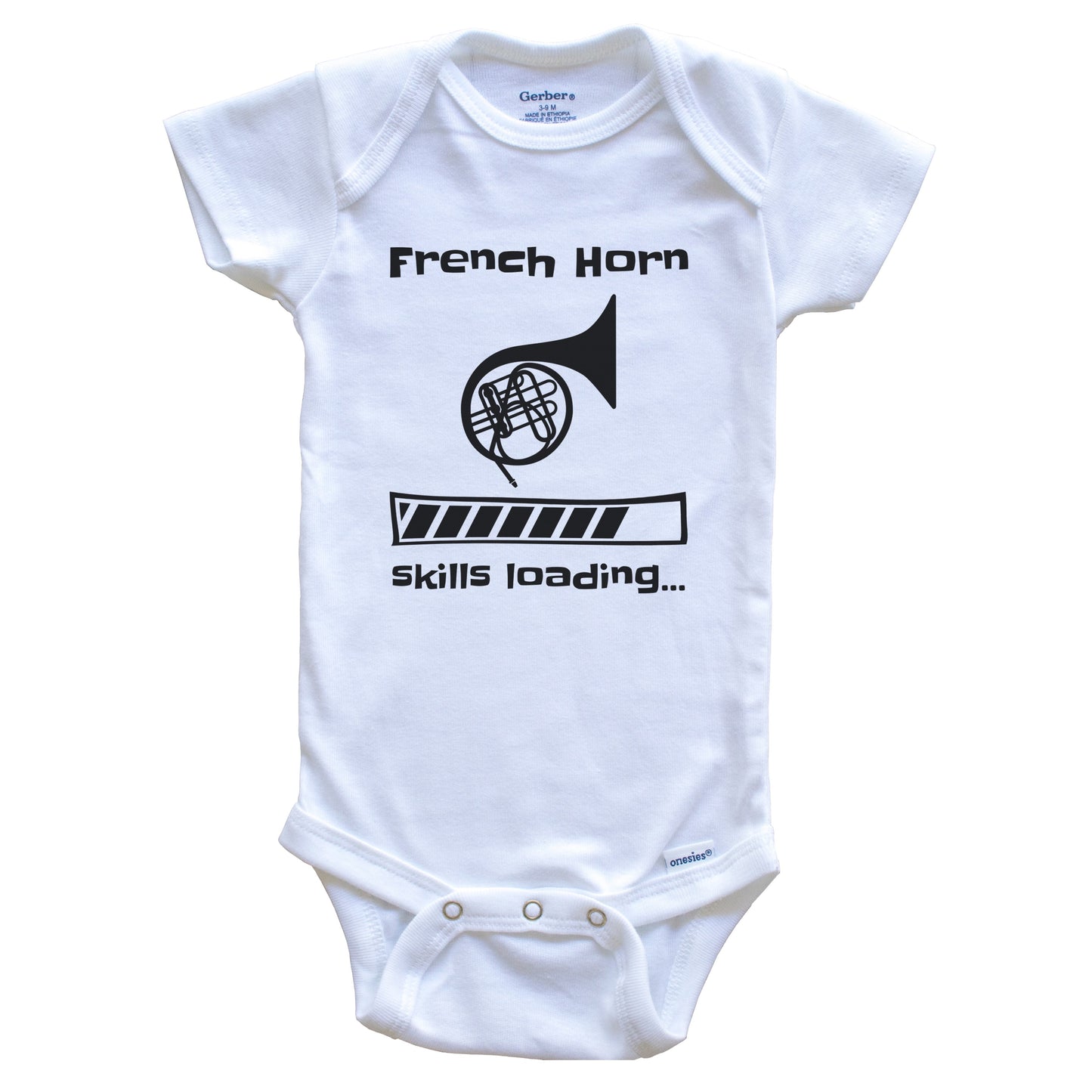 French Horn Skills Loading Funny French Horn Player Baby Bodysuit