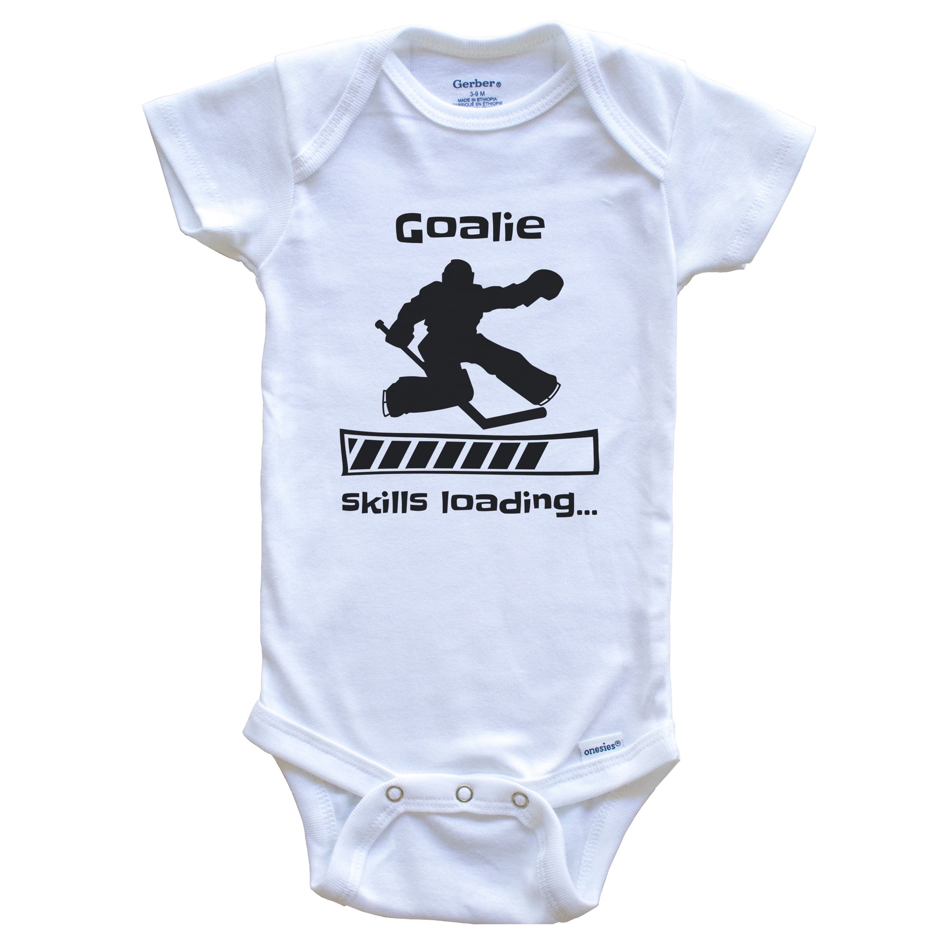 Goalie Skills Loading Funny Hockey Goalie Baby Bodysuit