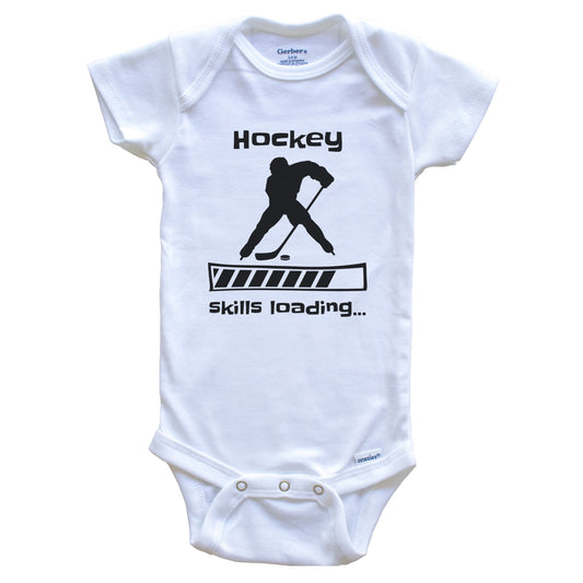 Hockey Skills Loading Funny Hockey Player Baby Bodysuit