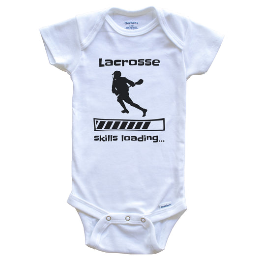 Lacrosse Skills Loading Funny Lacrosse Player Baby Bodysuit