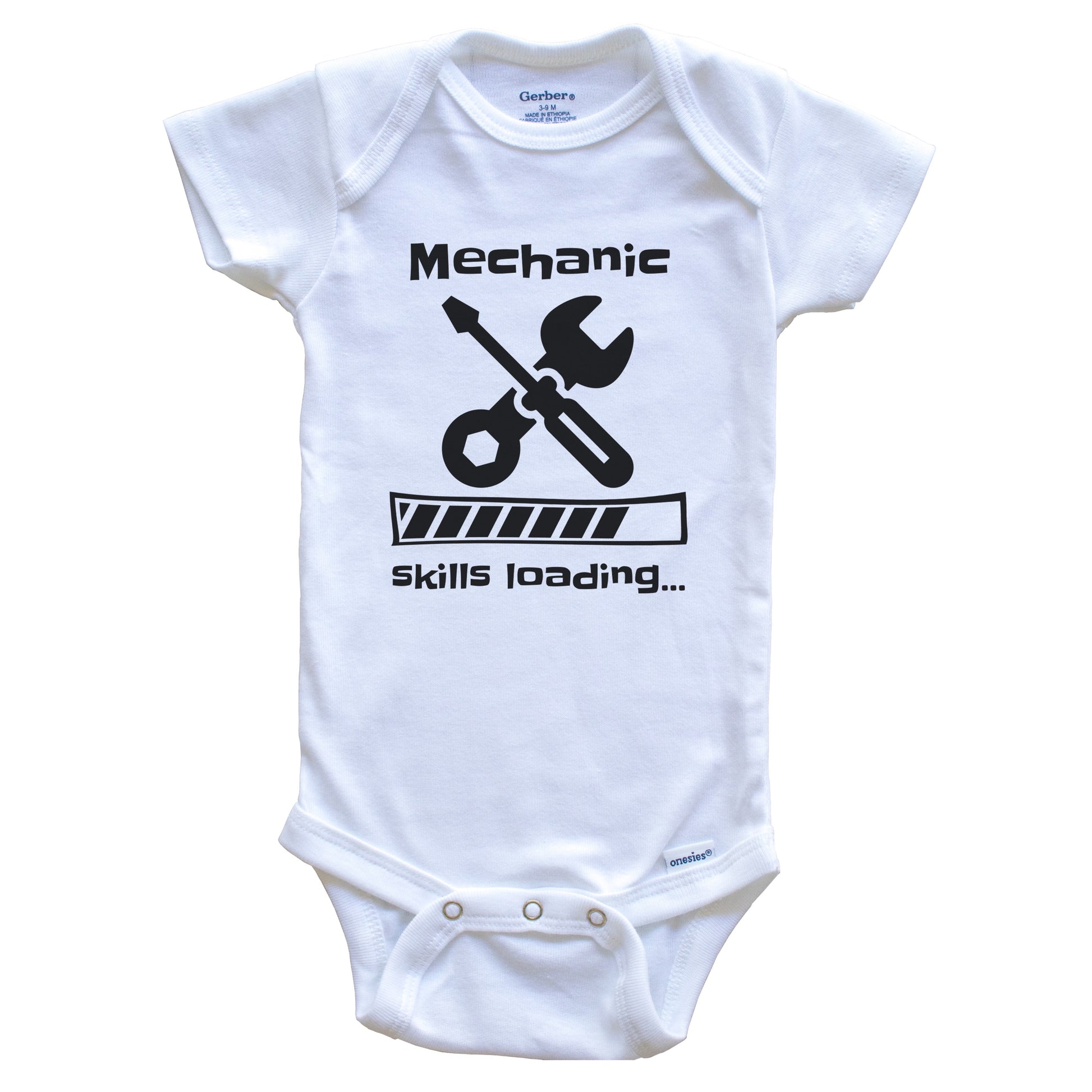 Mechanic Skills Loading Funny Car Mechanic Baby Bodysuit