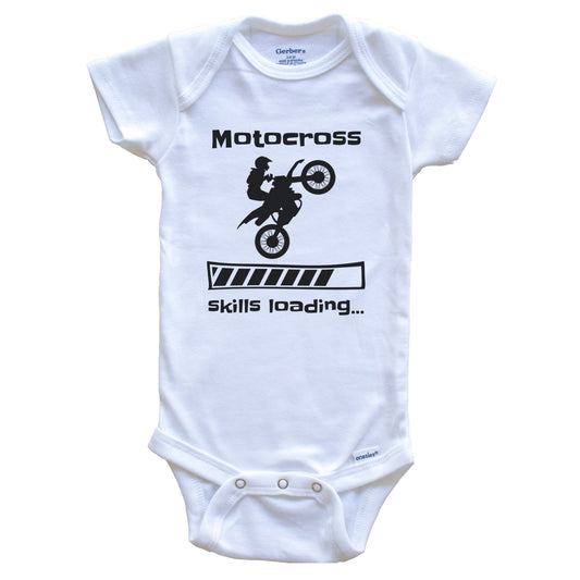 Motocross Skills Loading Funny Motocross Rider Baby Bodysuit