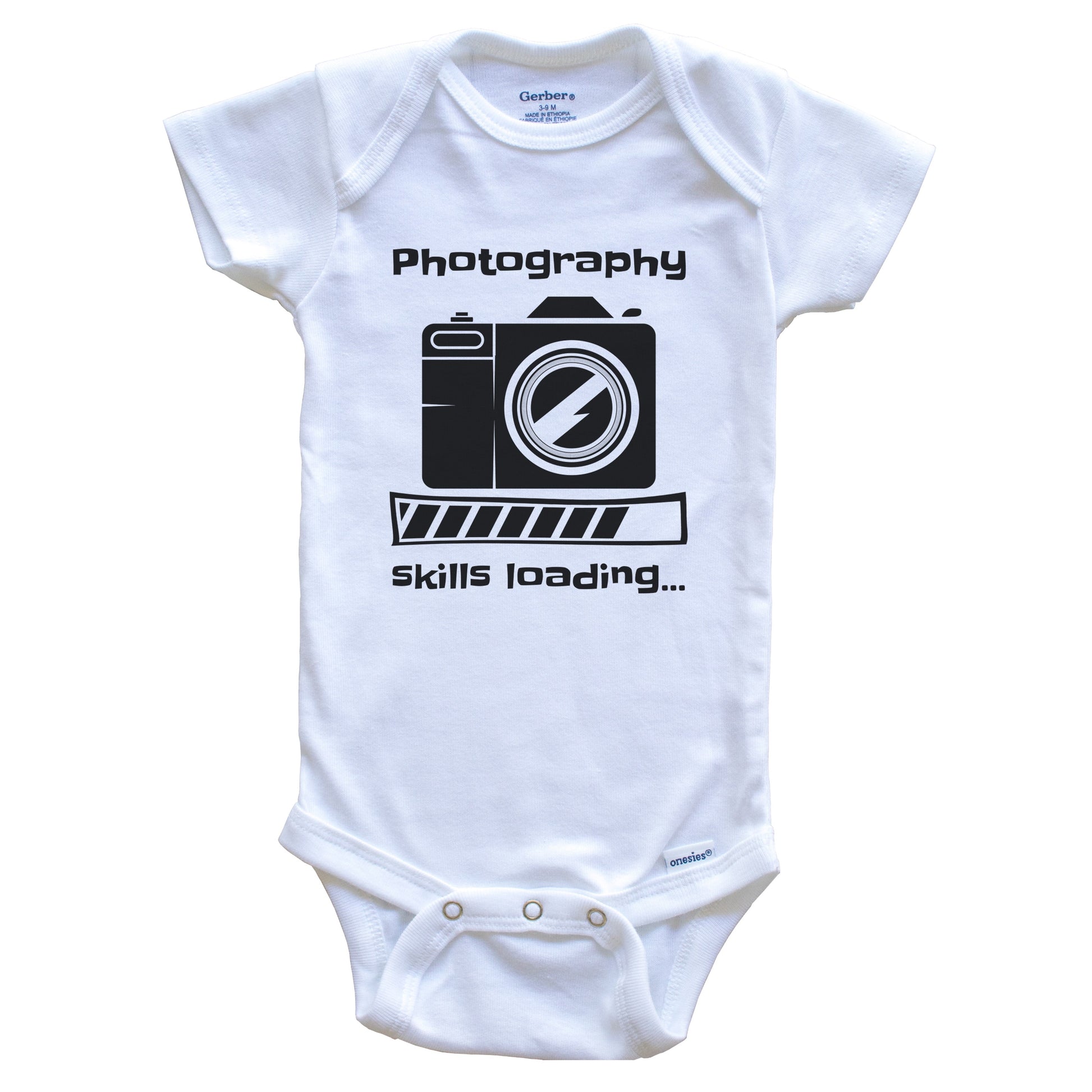 Photography Skills Loading Funny Photographer Baby Bodysuit