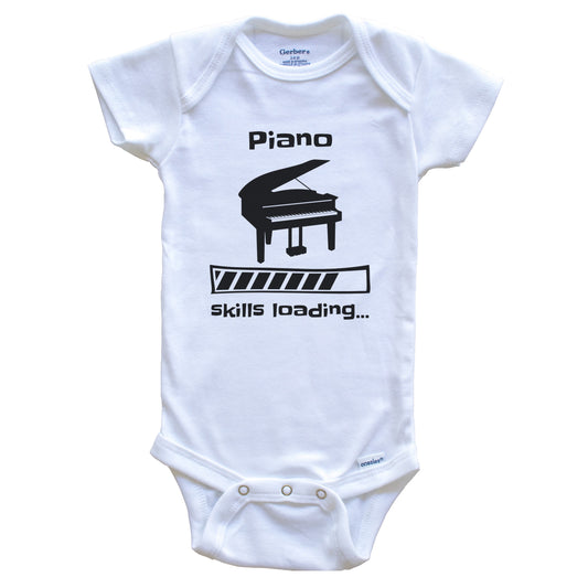 Piano Skills Loading Funny Piano Player Baby Bodysuit