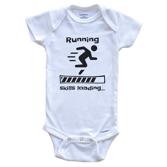 Running Skills Loading Funny Runner Baby Bodysuit