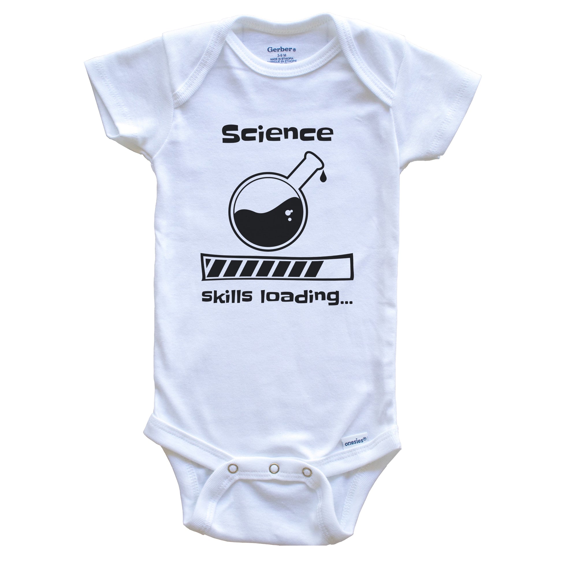 Science Skills Loading Funny Scientist Baby Bodysuit