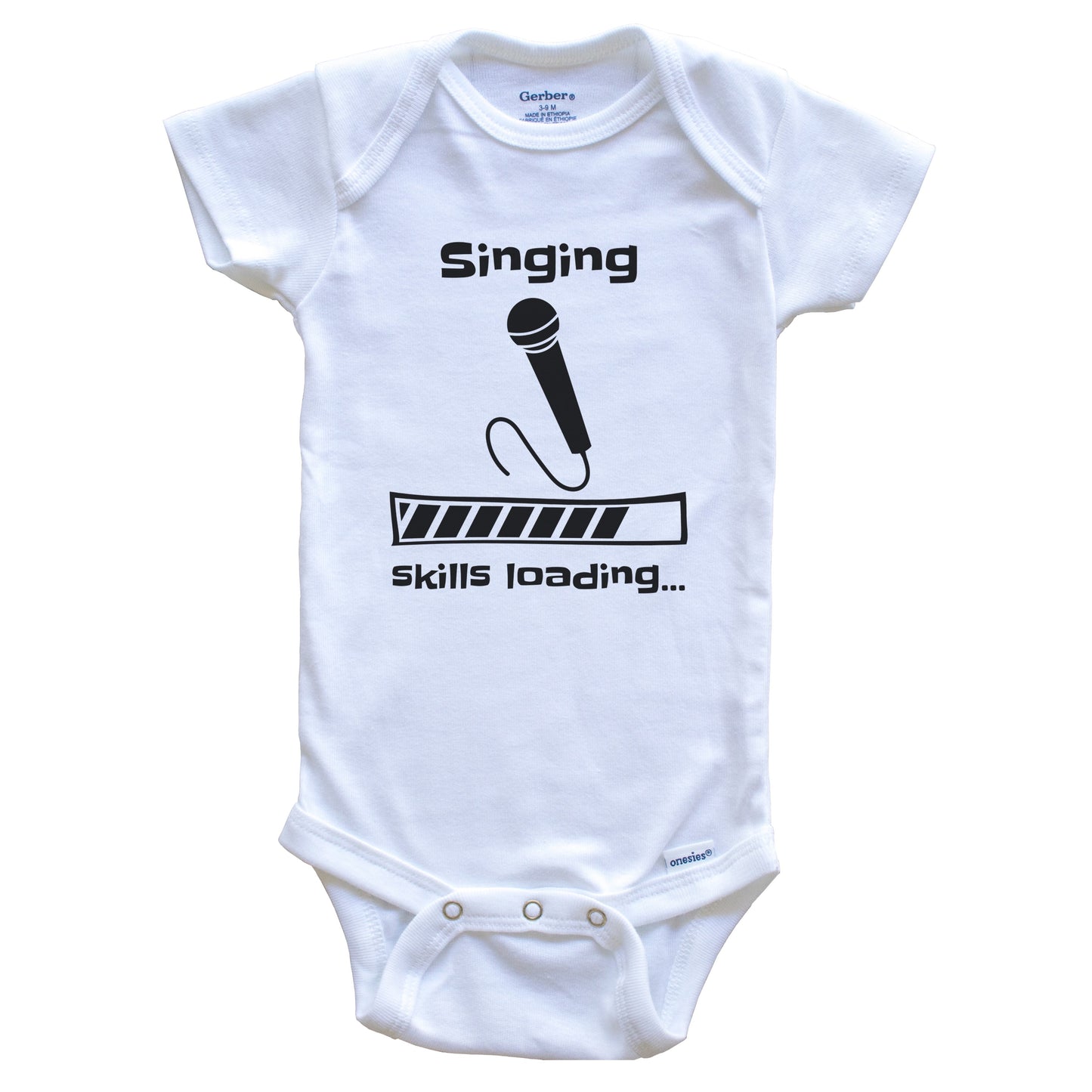 Singing Skills Loading Funny Singer Baby Bodysuit