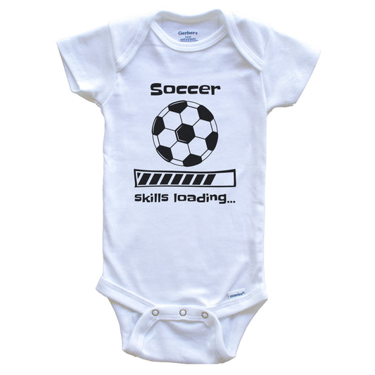 Soccer Skills Loading Funny Soccer Player Baby Bodysuit