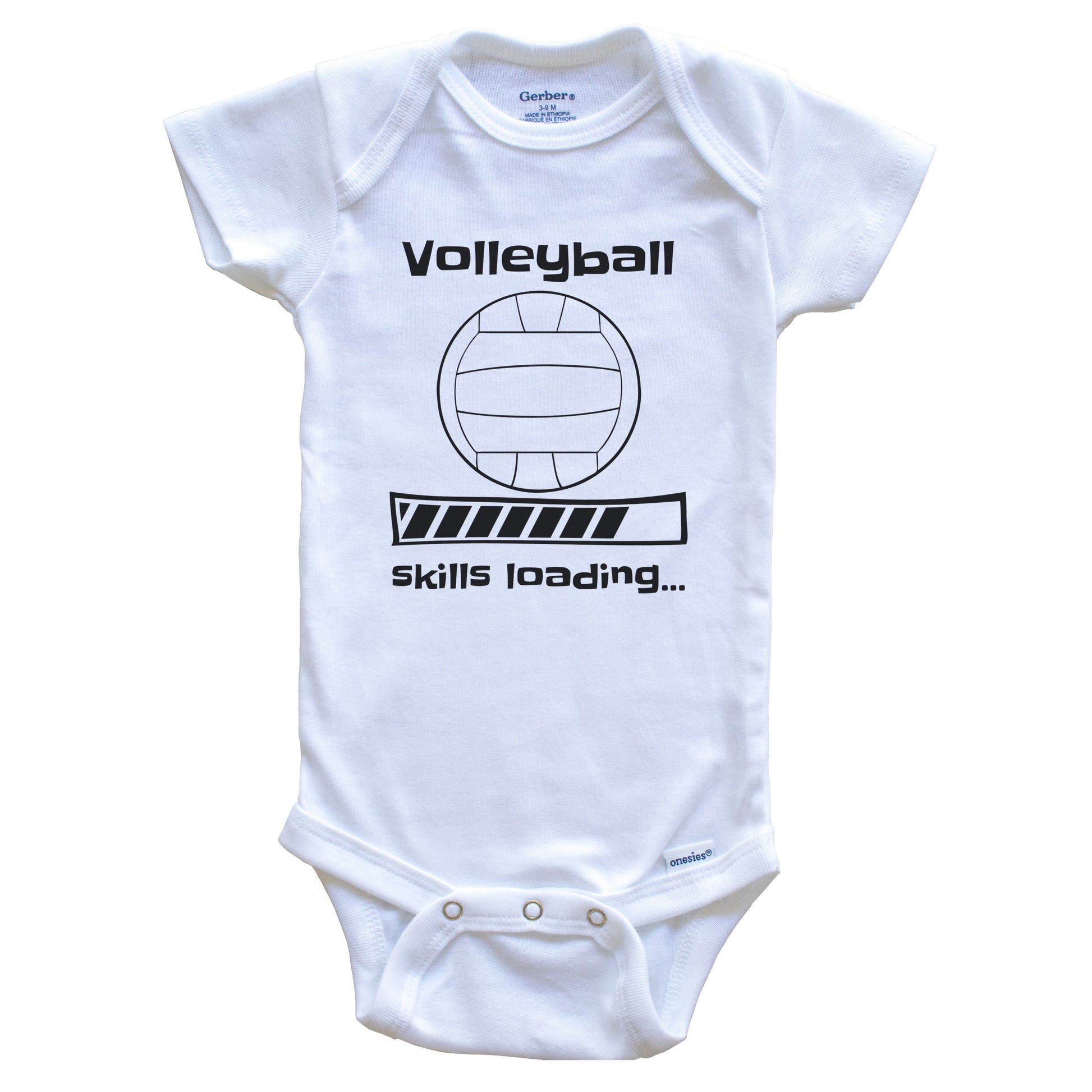 Volleyball Skills Loading Funny Volleyball Player Baby Bodysuit