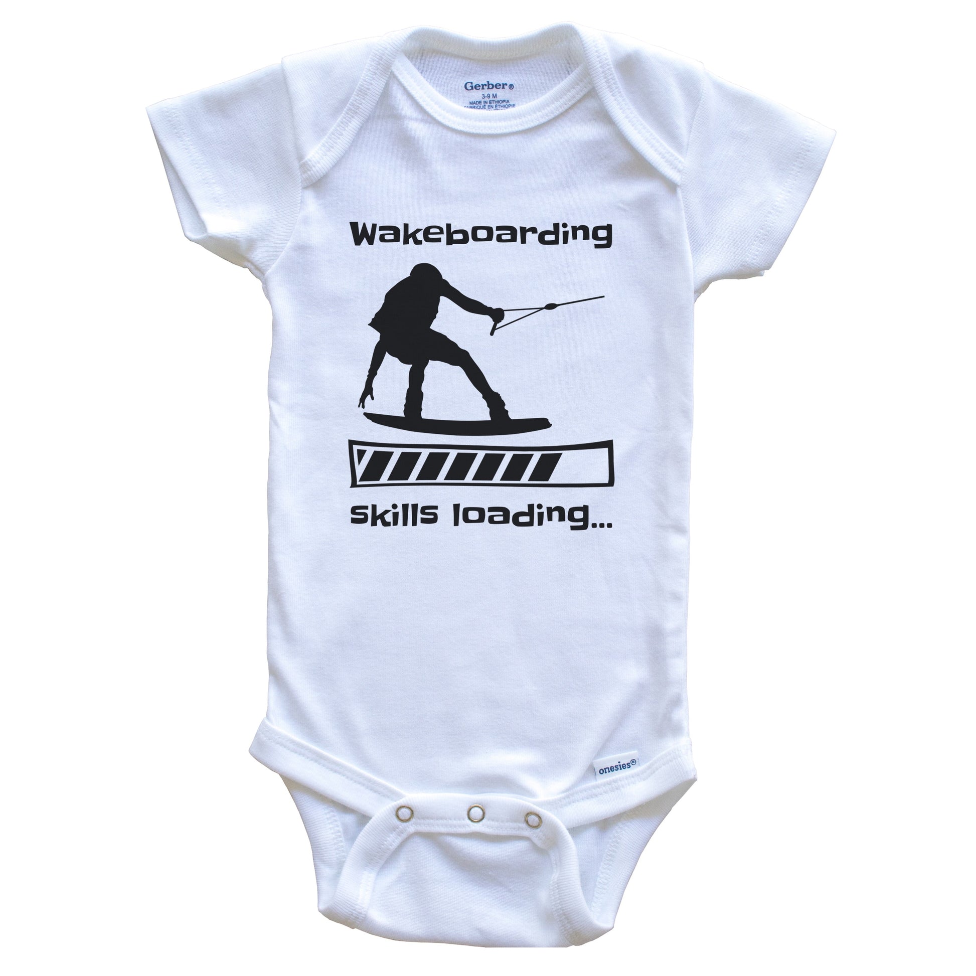 Wakeboarding Skills Loading Funny Wakeboarder Baby Bodysuit