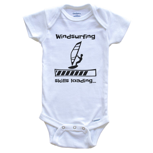 Windsurfing Skills Loading Funny Windsurfer Baby Bodysuit