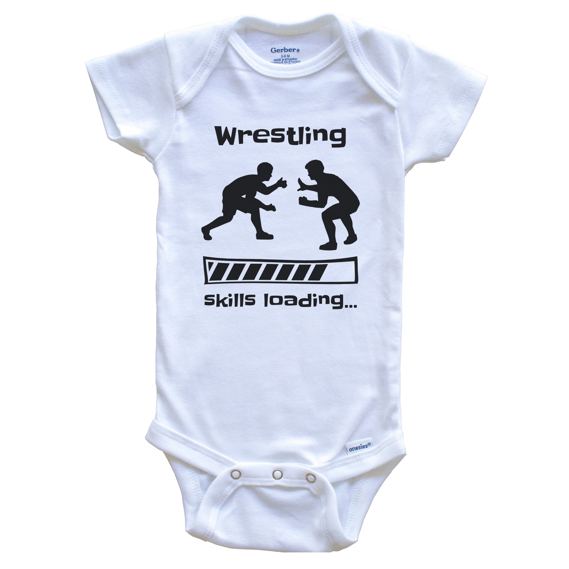 Wrestling Skills Loading Funny Wrestler Baby Bodysuit