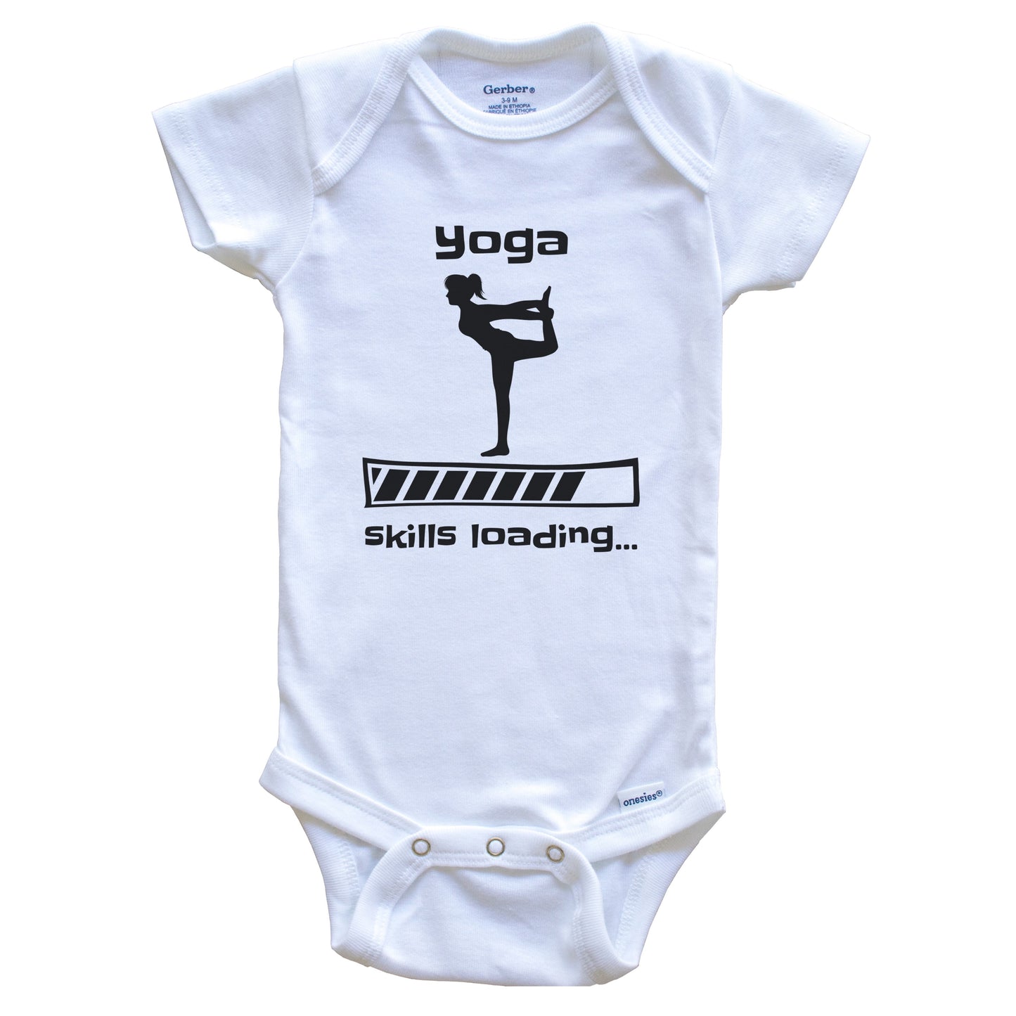 Yoga Skills Loading Funny Yoga Instructor Baby Bodysuit