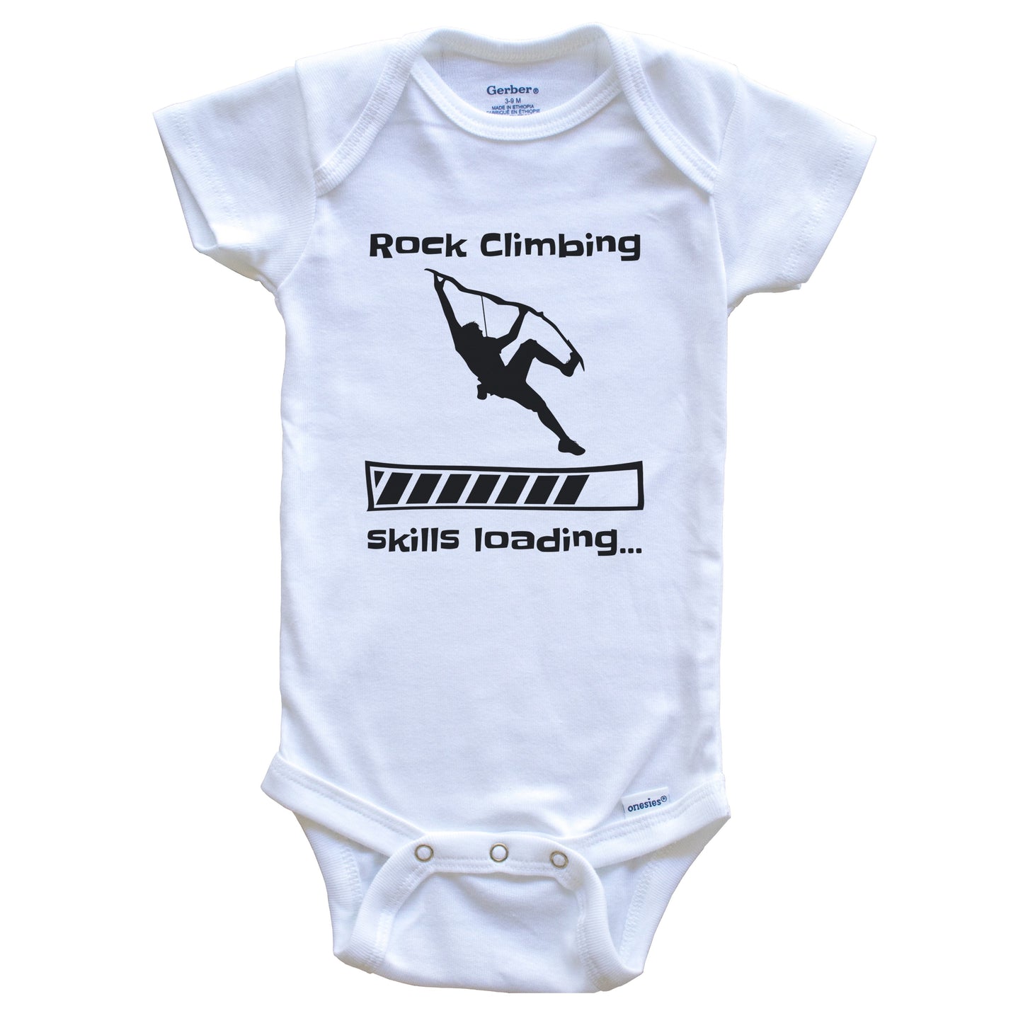 Rock Climbing Skills Loading Funny Rock Climber Baby Bodysuit