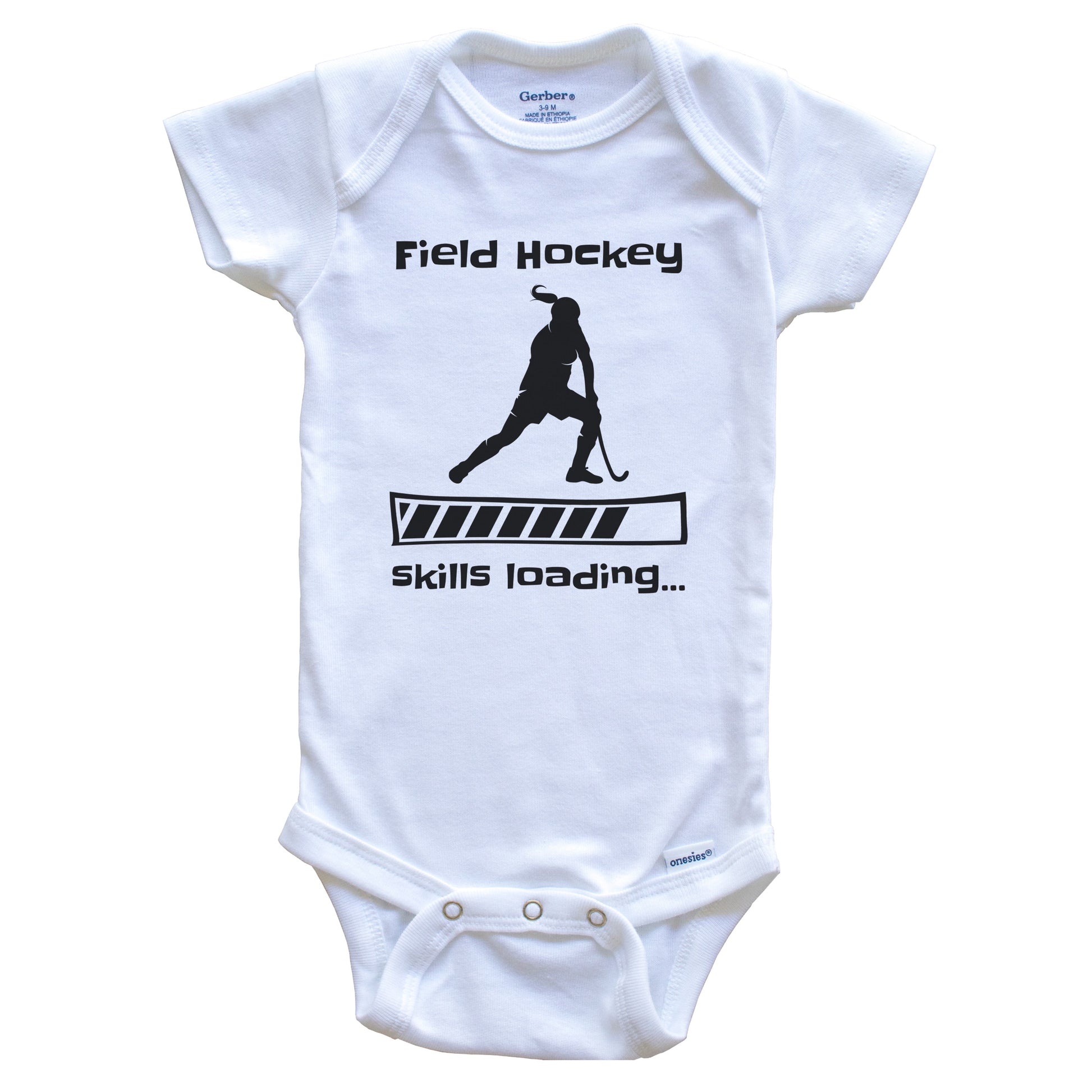 Field Hockey Skills Loading Funny Field Hockey Player Baby Bodysuit