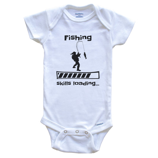 Fishing Skills Loading Funny Female Fisherman Baby Bodysuit