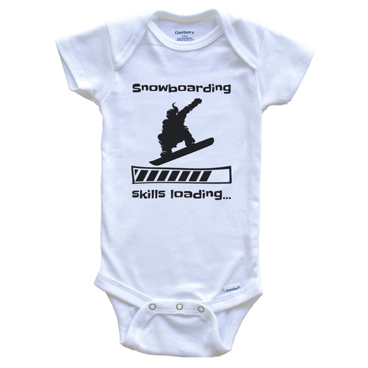 Snowboarding Skills Loading Funny Female Snowboarder Baby Bodysuit