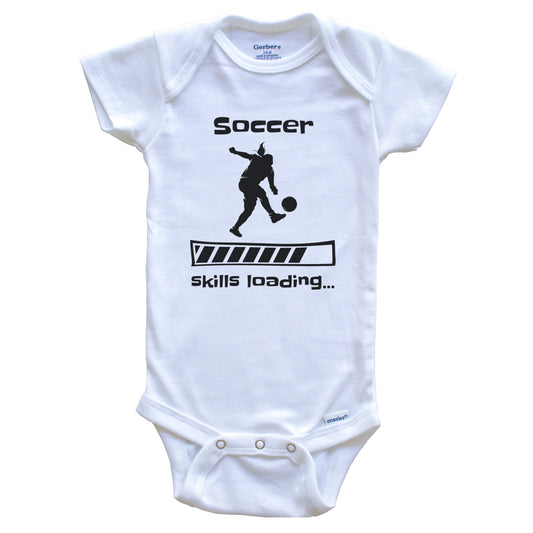 Soccer Skills Loading Funny Girls Soccer Player Baby Bodysuit