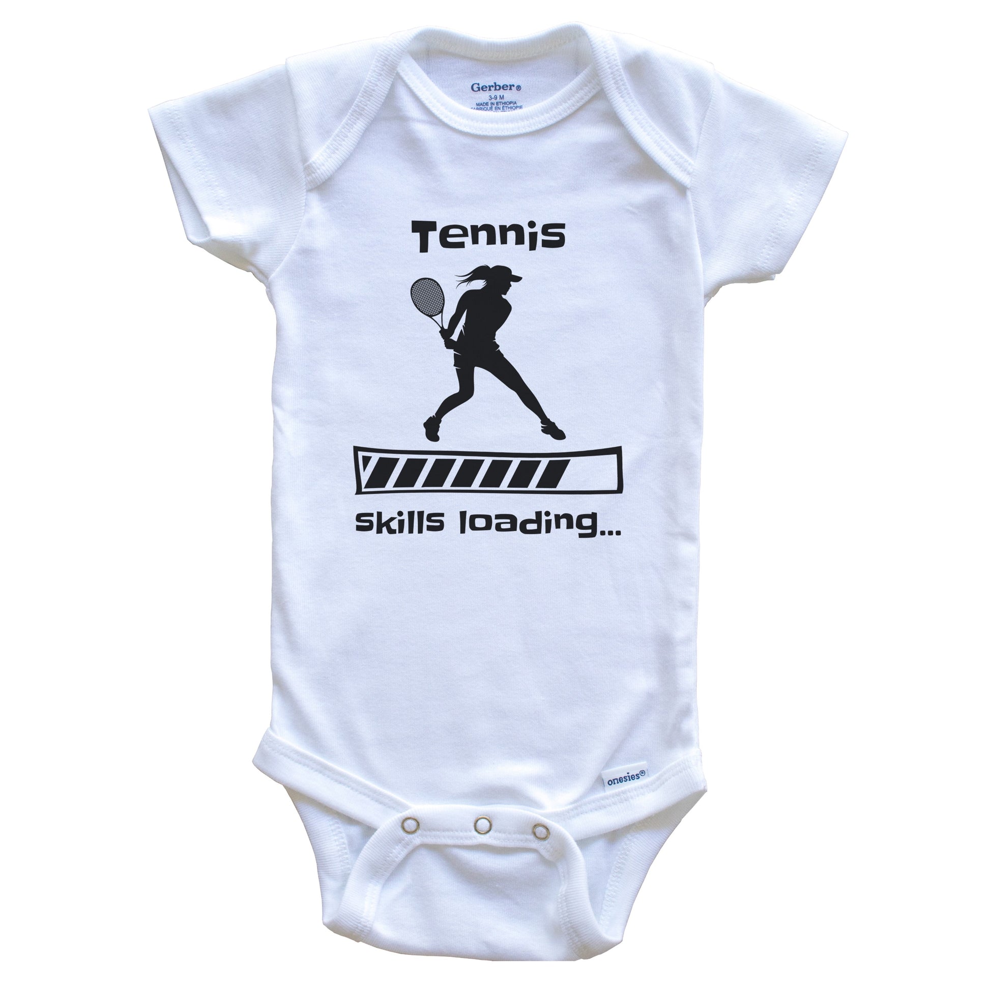 Tennis Skills Loading Funny Girls Tennis Player Baby Bodysuit