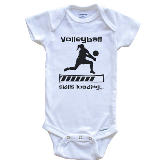 Volleyball Skills Loading Funny Girls Volleyball Player Baby Bodysuit