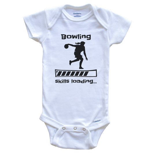 Bowling Skills Loading Funny Female Bowler Baby Bodysuit