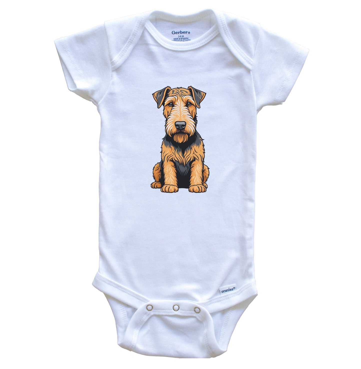 Cute Airedale Terrier Dog Breed Baby Bodysuit