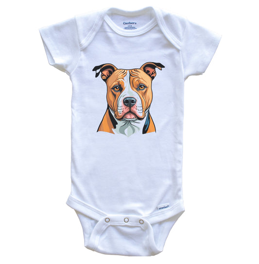 Cute American Staffordshire Terrier Dog Breed Baby Bodysuit