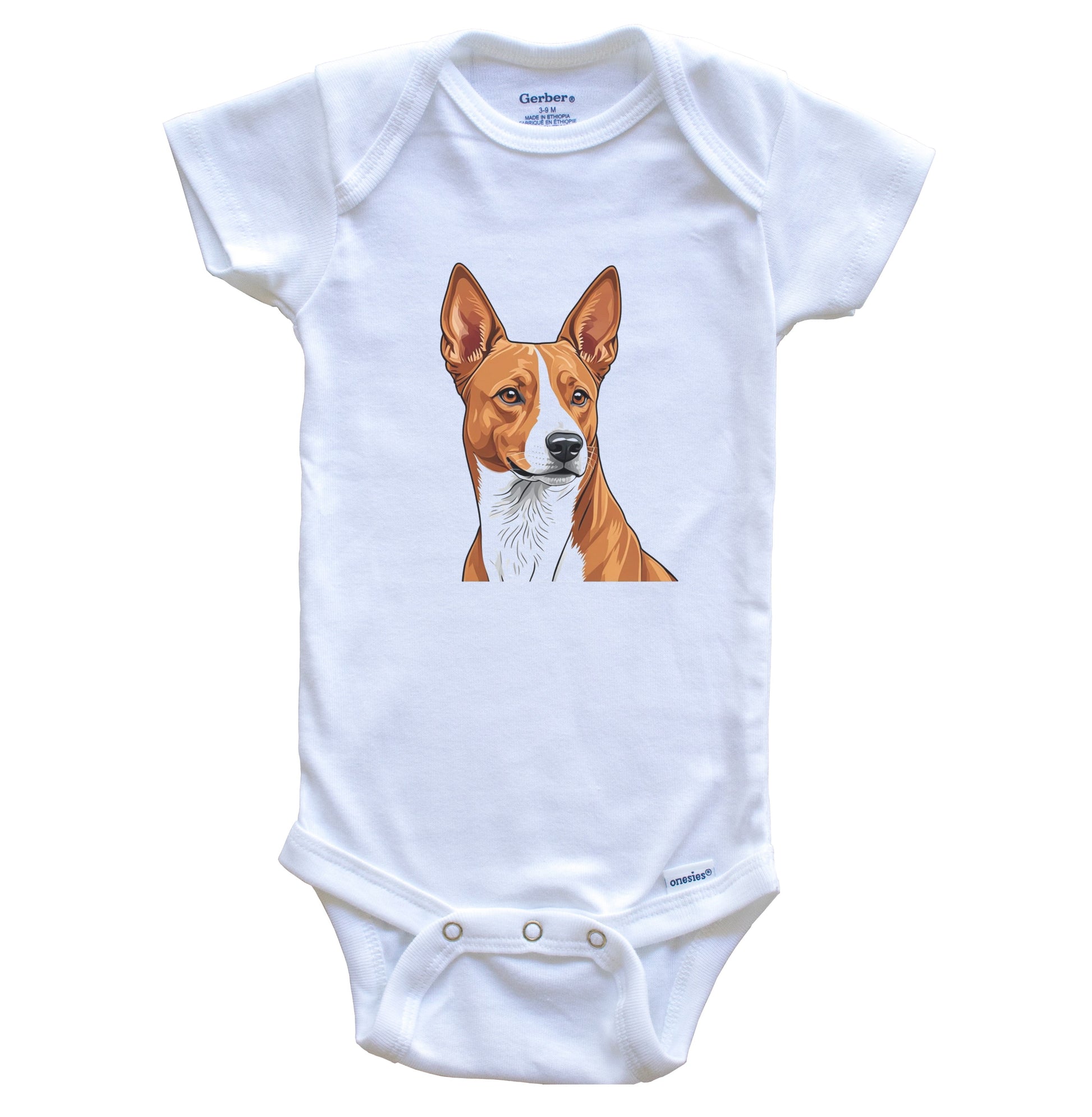 Cute Basenji Dog Breed Baby Bodysuit