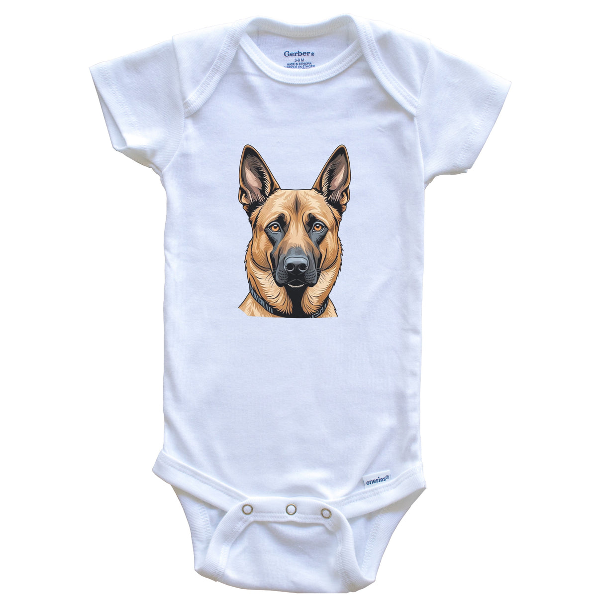 Cute Belgian Malinois Dog Breed Baby Bodysuit