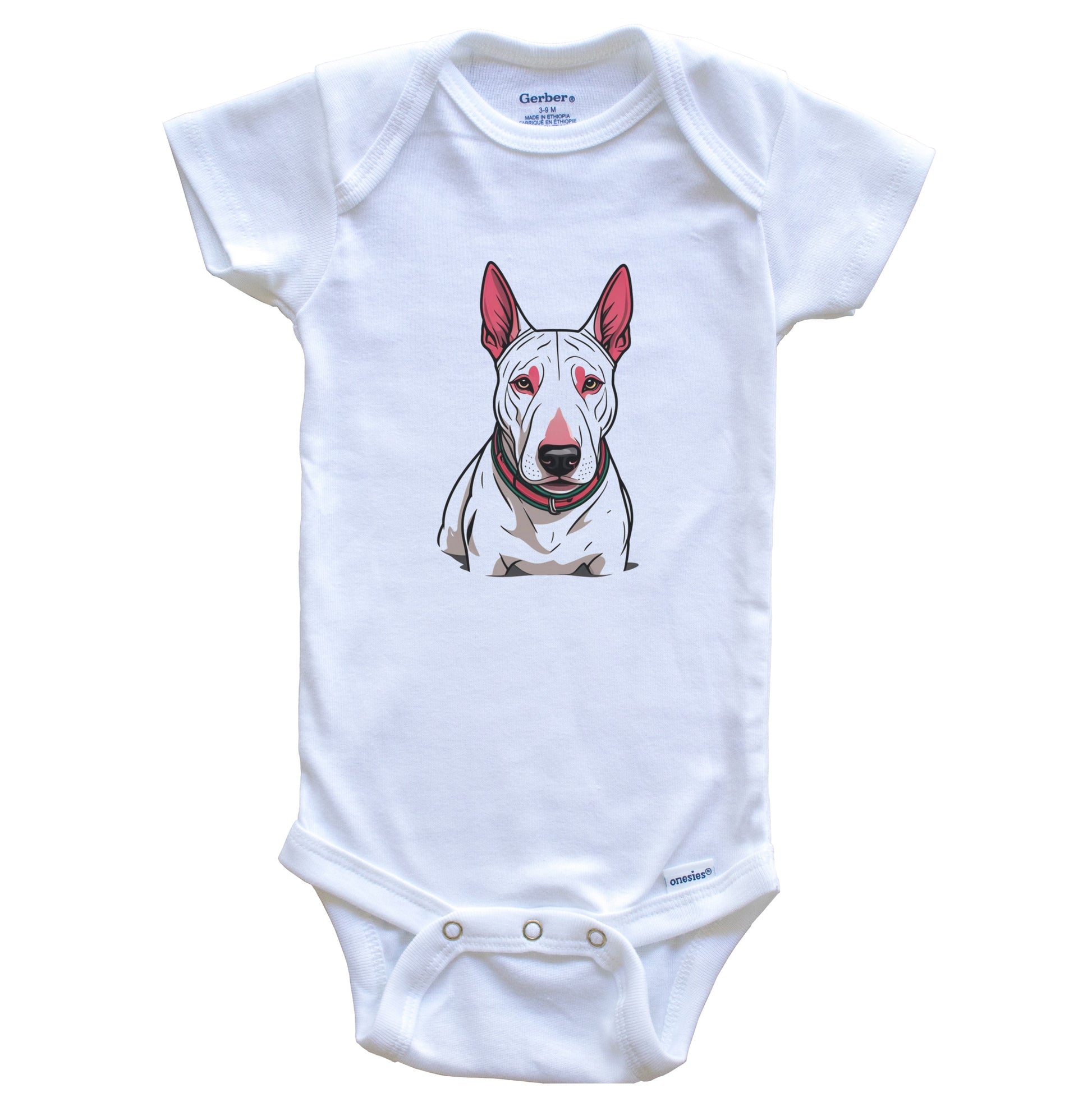 Cute Bull Terrier Dog Breed Baby Bodysuit