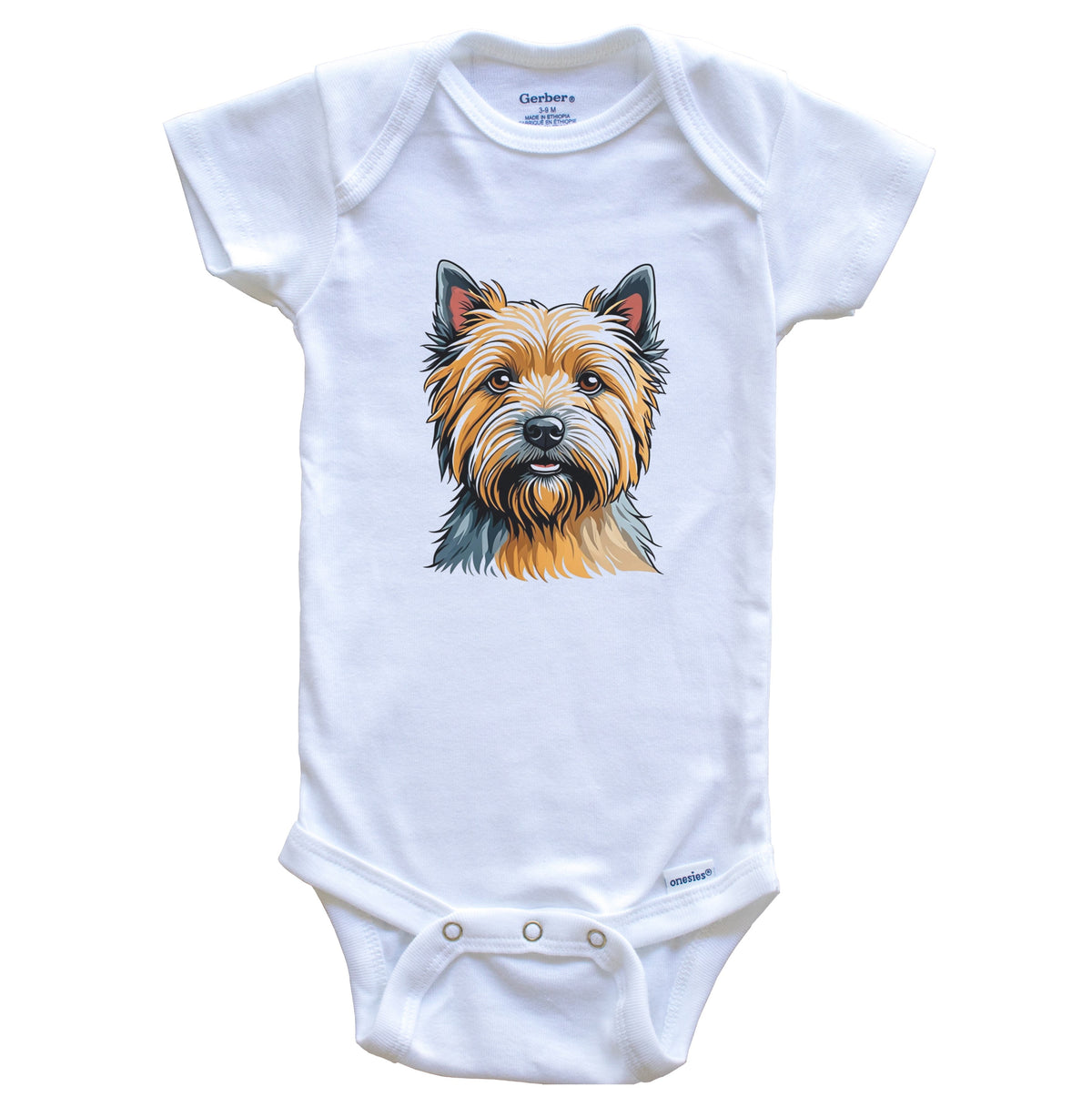 Cute Cairn Terrier Dog Breed Baby Bodysuit